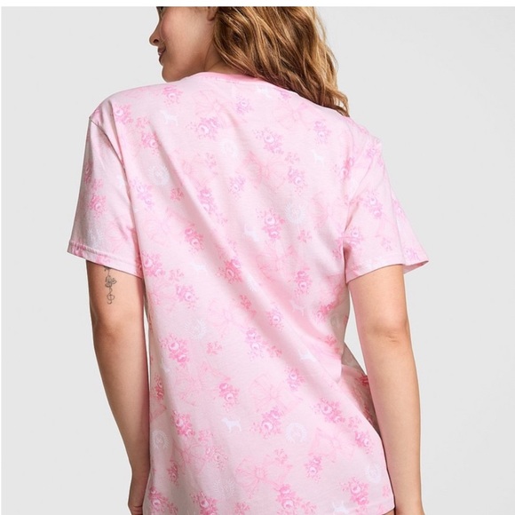 Pink X Love Shack Fancy CAMPUS COTTON TEE Limited Edition - Picture 3 of 4